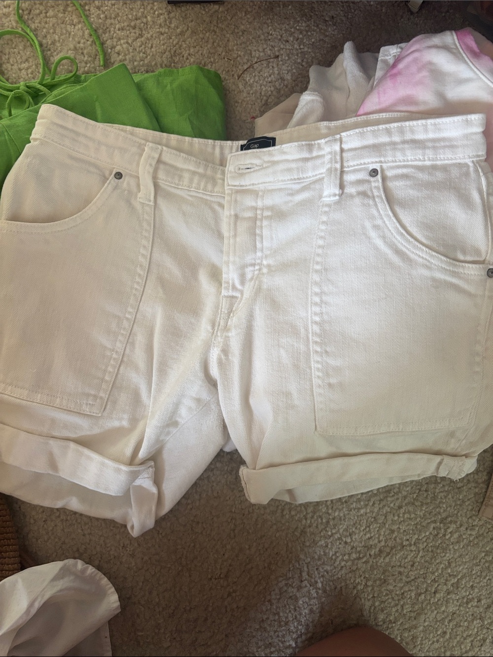 GAP White Women's Denim Roll-Cuff Shorts